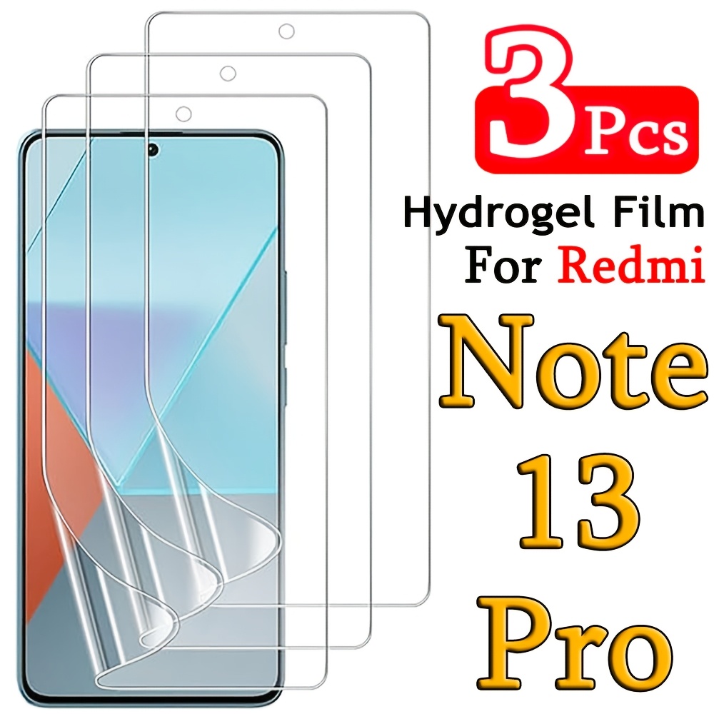 TEMU 3 protectores de pantalla de hidrogel para Xiaomi Redmi Note 13 Pro