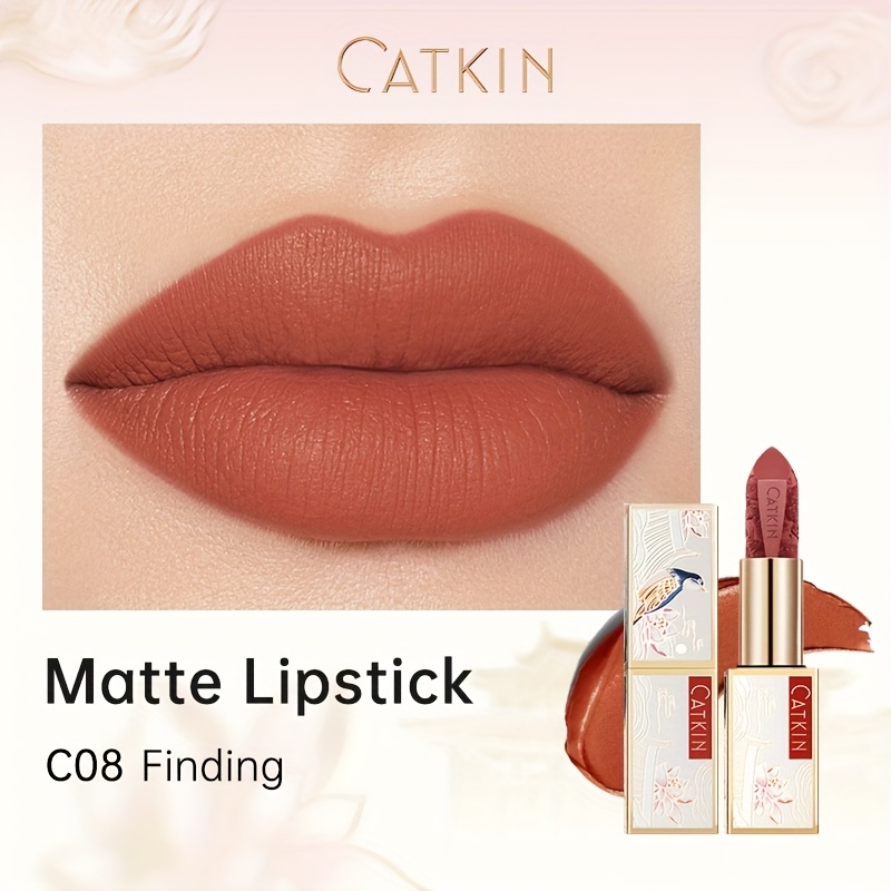   matte long lasting lipstick   carving love poems design red   illustration plant based squalane for all light beige types adult makeup   stylish lipstick sophisticated packaging 0