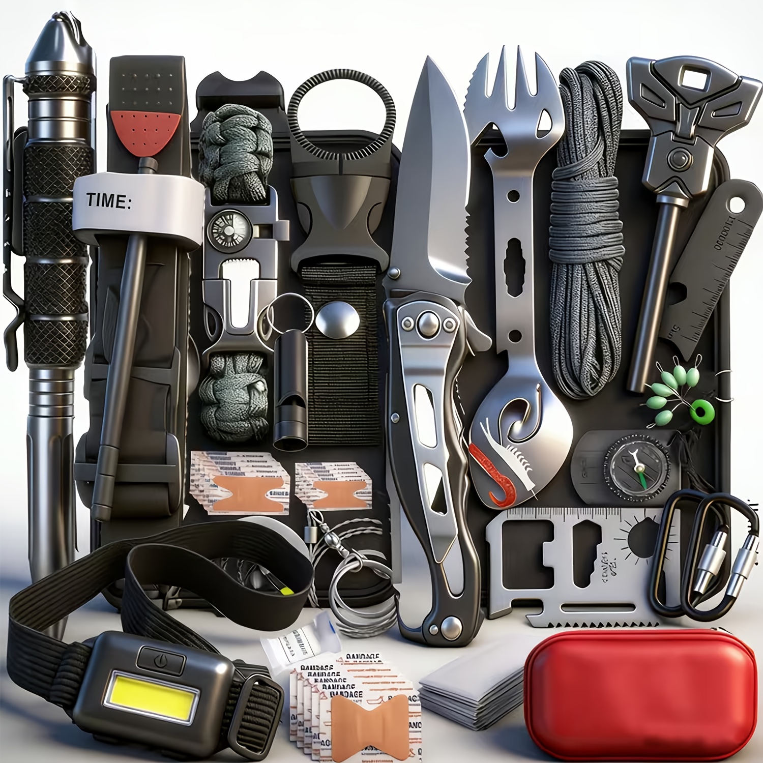 survival kit gifts for men dad husband emergency survival gear and equipment   1 fishing hunting birthday for men camping accessories cool gadget camping essentials yiguasu