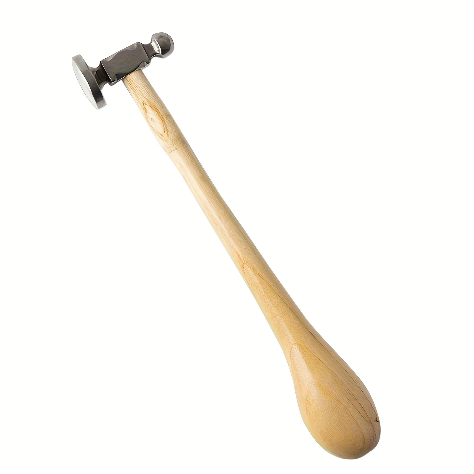 TEMU Professional-grade Double-sided Jewelry Hammer With 10.63" Wood Handle & 2.05" Steel Head - Heavy-duty Metal , Goldsmithing Hammer For Gem