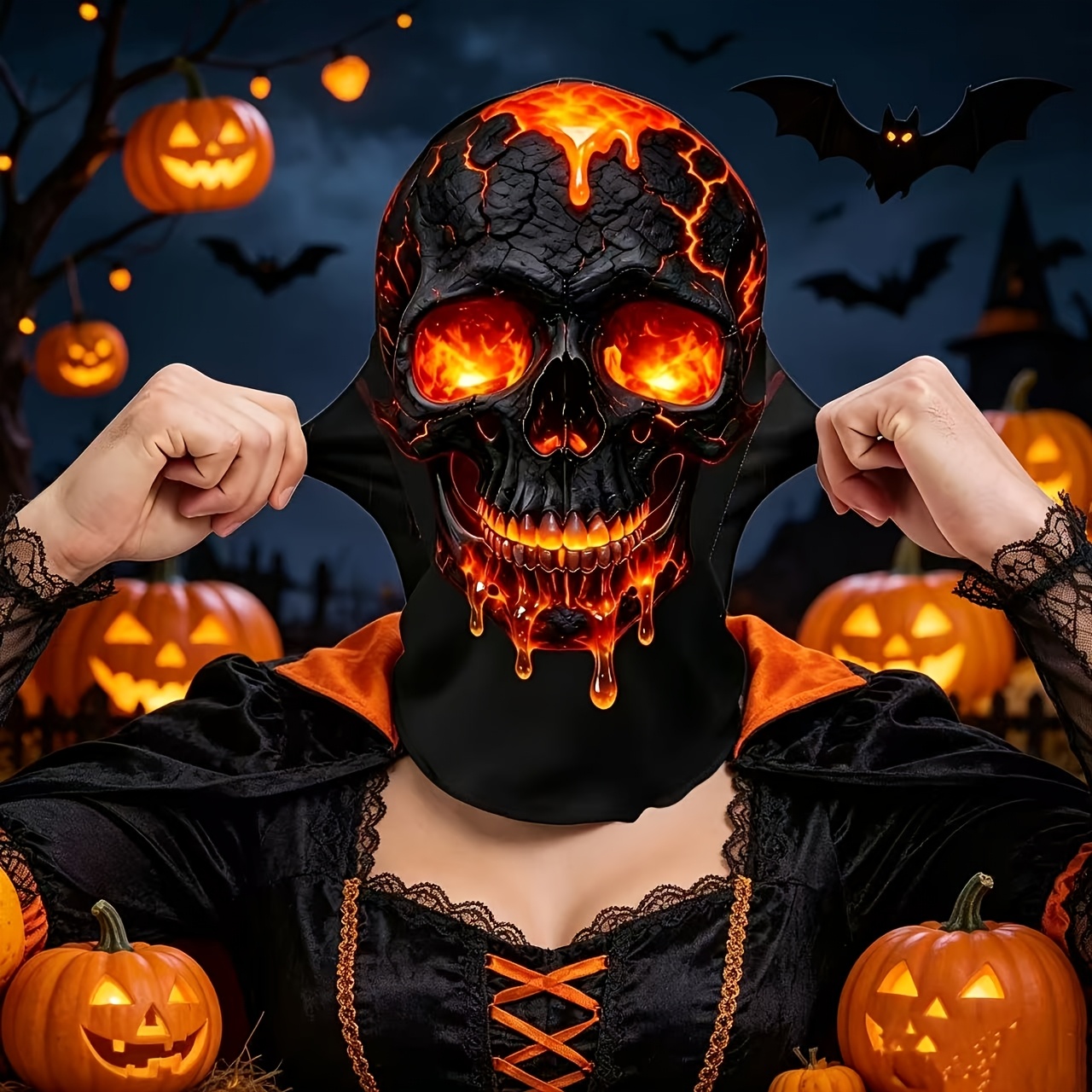 New Halloween Skull Face Mask, Unisex Cycling Bandana Prop