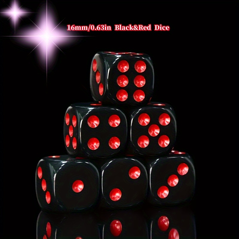 

6/12pcs, 16mm/0.63inch And Red Dice: For Table , Teaching , And Enhancing ,