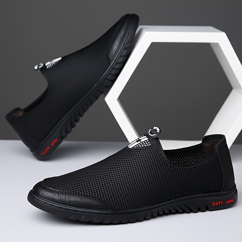 [Slip-On Sneakers] Men's Slip-On Sneakers - Slip-Resistant Sole, Lightweight Breathable Slip-On Shoes for Running, Gym, Walking, Everyday - All-Season Comfort - Easy Slip-On Closure - Cushioned Insole - Low-Top Sneakers for Men, Gym Footwear, Sleek Design