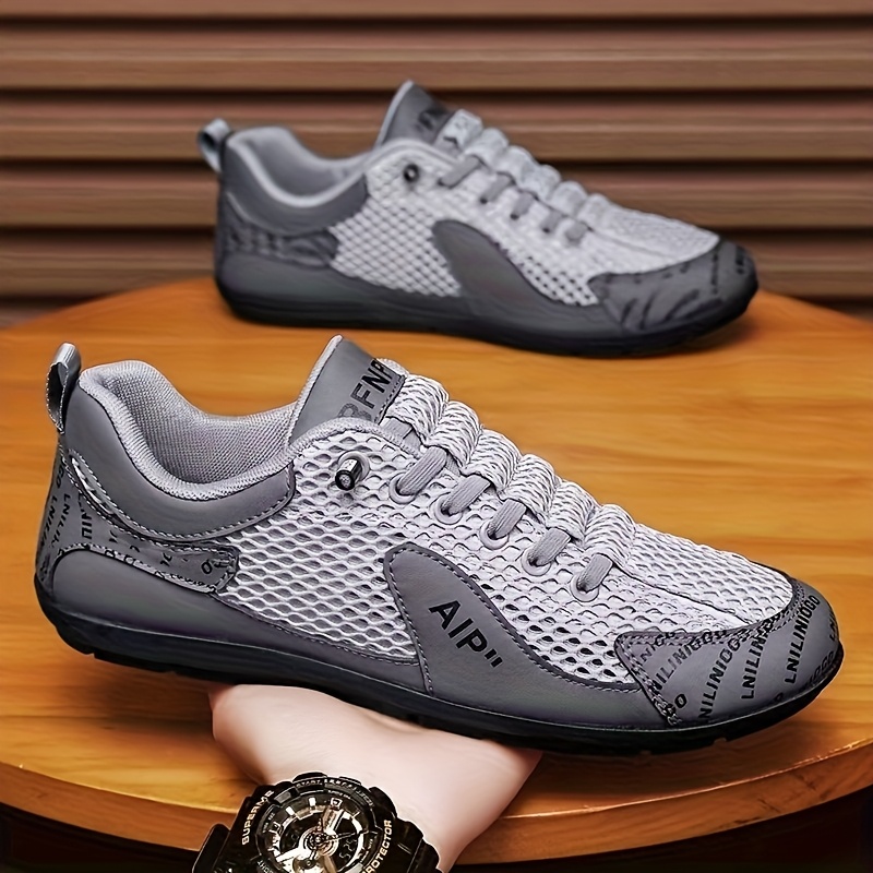 Men's Slip-On Casual Shoes - Breathable Mesh Upper, Non-Slip TPU Sole, Lightweight Sneakers for Gym, Office, Everyday - All-Season Comfort Shoes in Orange/Gray/Black & White - Ideal Gift for Men, Gym Footwear, Sporty Design, Comfortable Insole, Versatile Footwear, Office Professionals, Lowtop Design, Durable Construction, Supportive Footwear