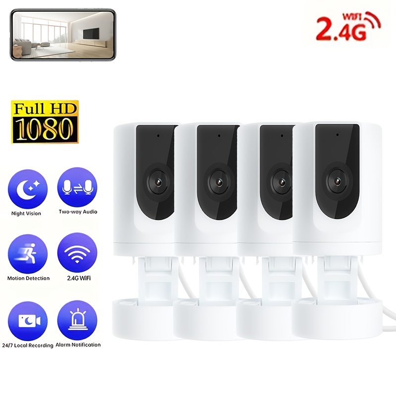 TEMU Black Friday 4pcs Ease Life 1080p Indoor Security Camera For .4g Small Wi-fi Camera With Phone App, Motion Detection, Audio, Night Vision, Cloud
