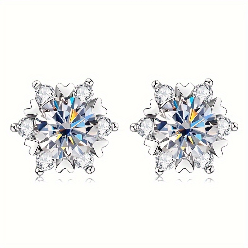 

Sparkling Moissanite Sterling Silver Stud Earrings Style Delicate Gift For Women And Girls