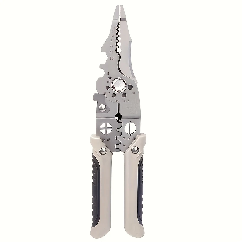 8 5 stainless steel multi tool electricians pliers wire cutting stripping crimping more durable for diy and pulling nails twisting metal structure details 6