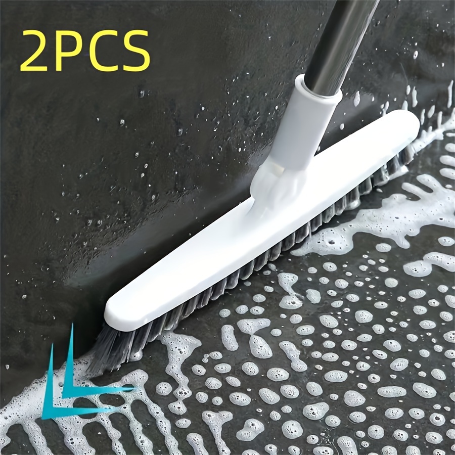

2pcs Bathroom Floor Brush Ceramic Tile Gap Cleaning Brush Hard Hair Long Handle Brush Bathroom Toilet Floor Wash With No Dead Corner Floor Brush 88.5cm/34.8inch