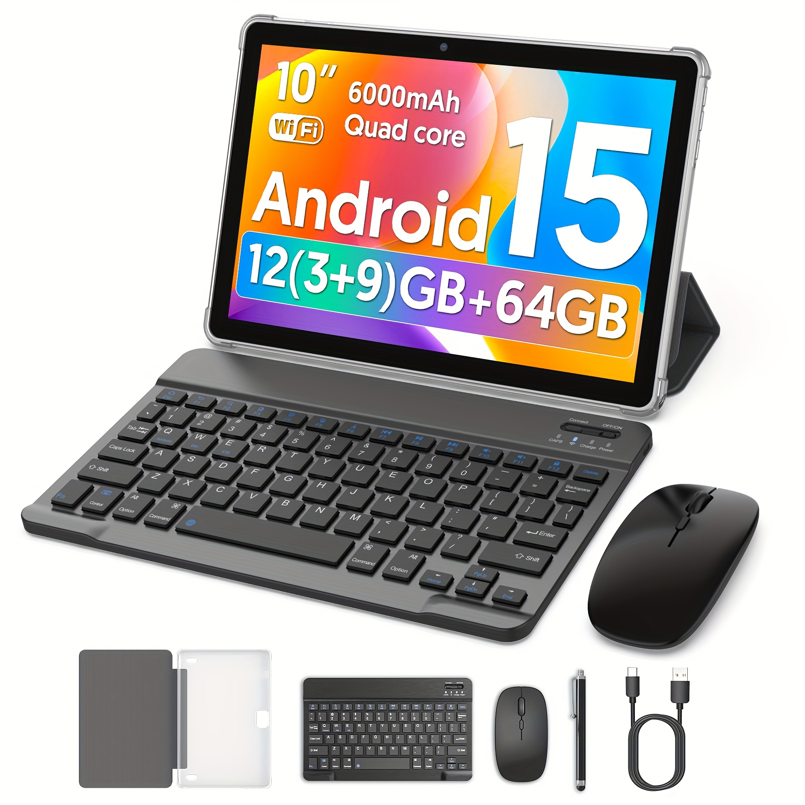 Image of 10.1-inch Tablet, 12 (3+9 Expansion) Gb , 64gb Rom, Dual Cameras Your Photography Needs, Equipped With Core Processor, High-definition Touch Screen, 6000mah Long , Keyboard Set, Compatible With Stylus