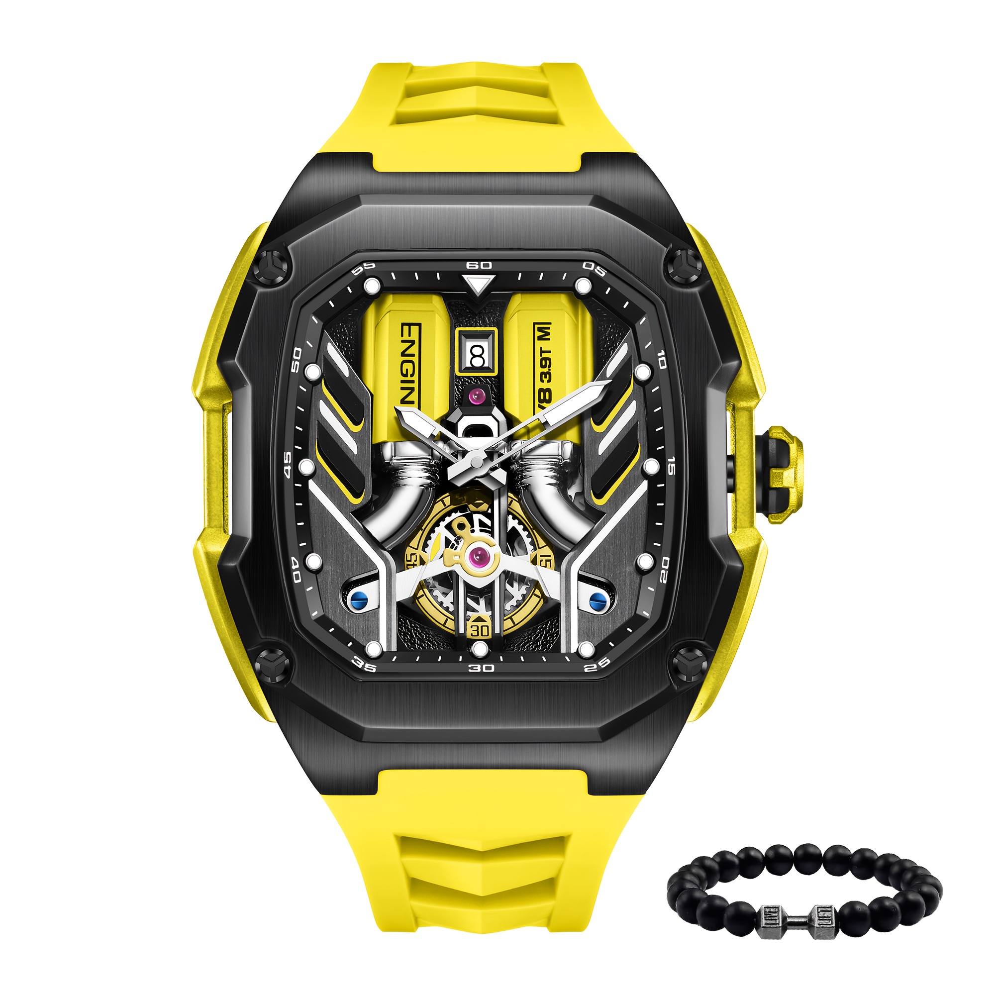 Image of For Men - Skeleton -shaped Racing Sports Watch With A , Thick Dial