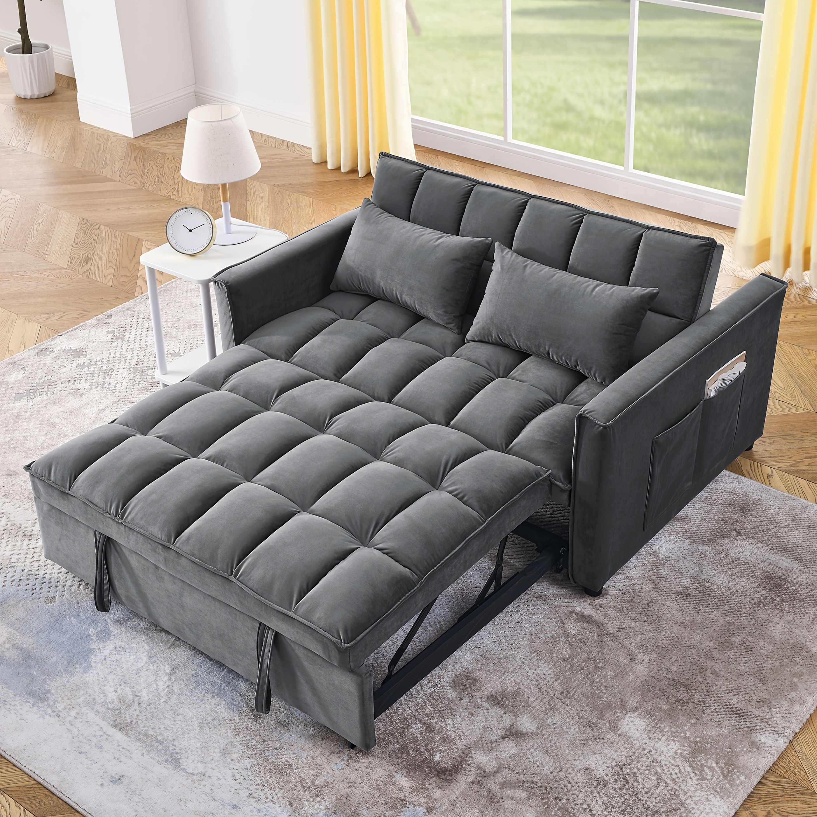 TEMU 55 Inch Sleeper Sofa/pull Open Folding Sofa Bed/2-seat Sofa Bed
