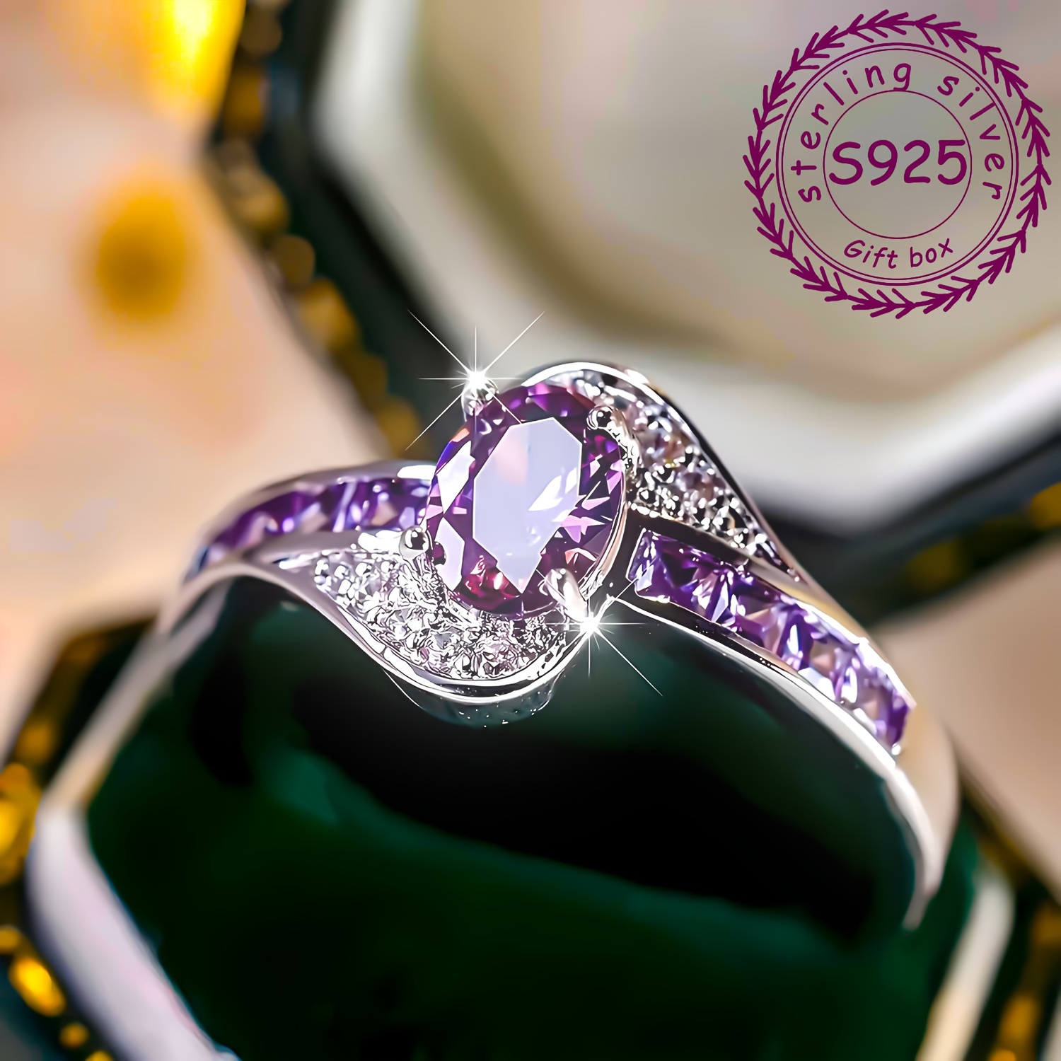 925 Silver Ring with Cubic Zirconia for Weddings & Parties