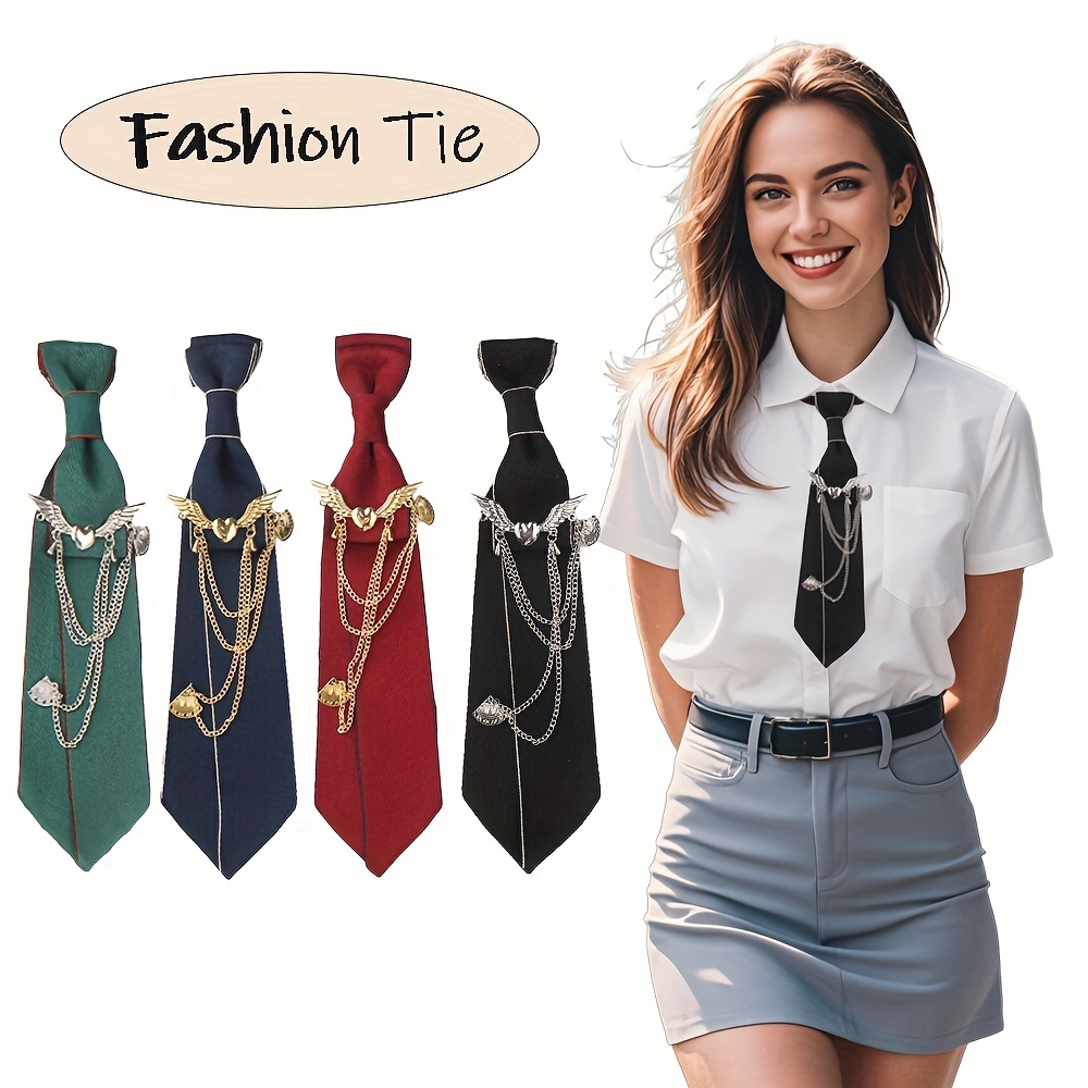 

1pc, Polyester Women's Tie Brooch And Connection – For Formal , Uniforms, And