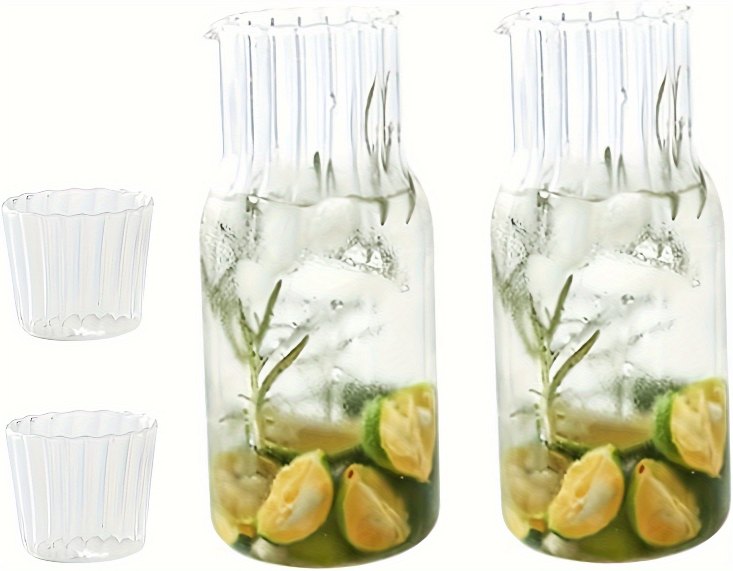 1 set elegant glass drinkware set versatile transparent water bottle juice pitcher with straw   lemonade tea   ideal for home   dorms outdoor camping glass straws for drinks details 1