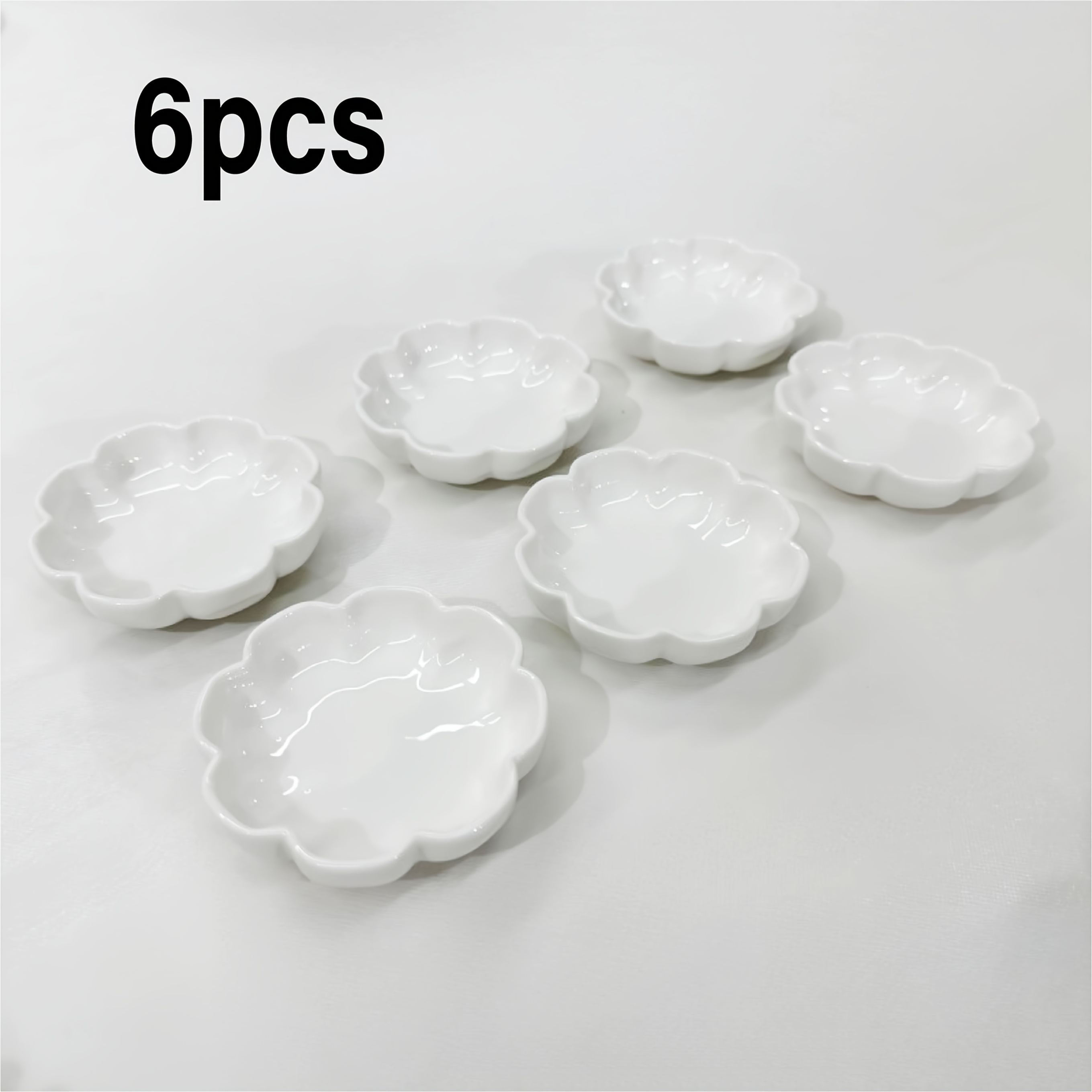 Lace Ceramic Dish Set, Flower Shaped, Home Seasoning Dish Dipping Dish Sushi Dish Snack Dish, Practical Dining Table Item, Microwave Safe