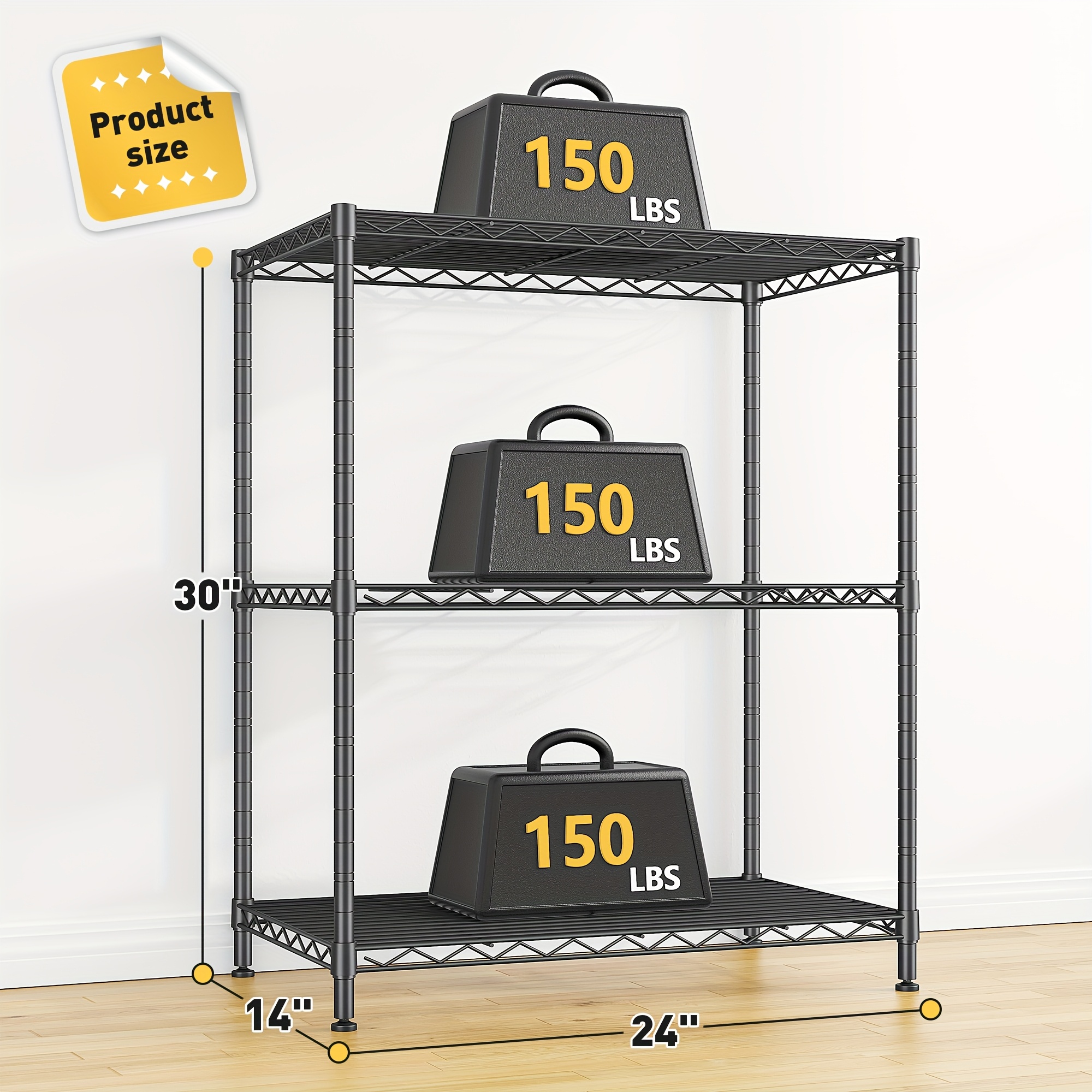 TEMU 3/4/5/6/7/8 Tier Storage Shelves, Metal Shelving Wire Shelving Unit Metal Shelves For Storage Adjustable Shelving Rack For Pantry Kitchen Garage