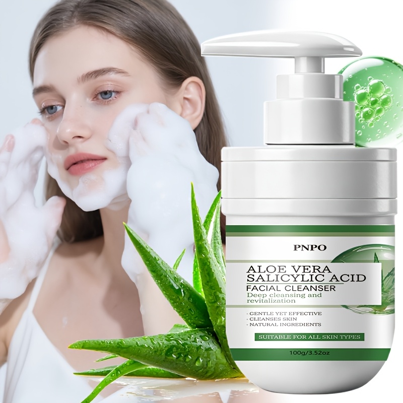 Aloe Vera Cleansing * Facial Wash, 100G/3.52Oz * Aloe Vera And Salicylic  Acid Along with Other Beneficial Components. * Pore Cleanser Ensures The  Skin * Soft And Luminous, Gently Nurturing And ...