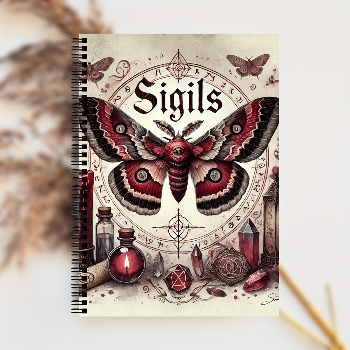 TEMU 1pc Vintage Grimoire - & Mystical Symbols Guide, Book With , & , Journal For Spellwork & Practices