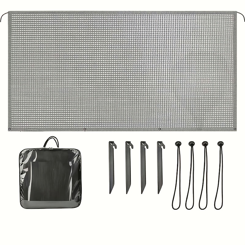 Image of 1 Set 8x10/15. 3ft Rv Awning Front Sun Shade Net With Keder Channel, Rv Windproof Front Screen, Rv Awning Sun Shade Screen Sunshade