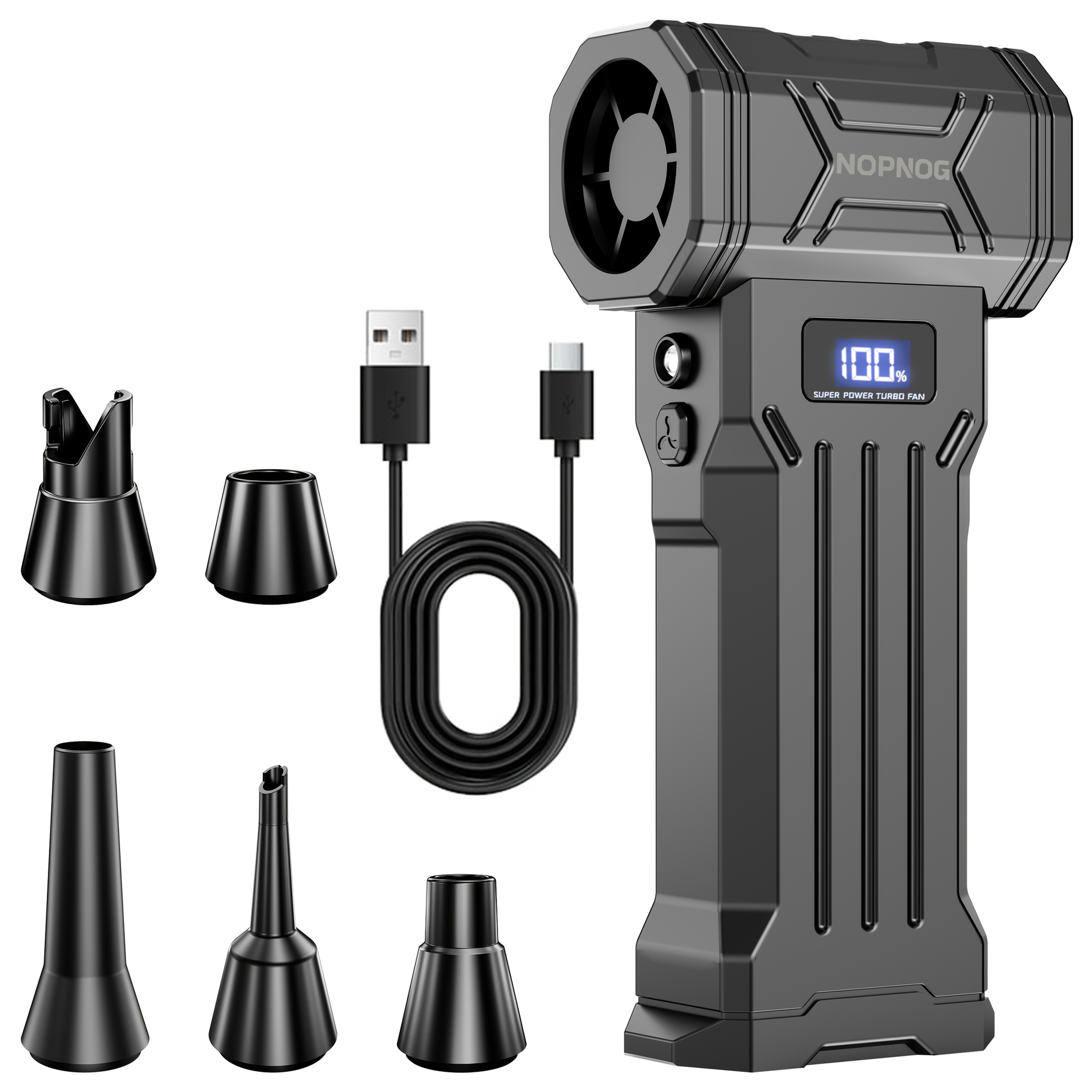Turbo Fan, 140000rpm Brushless Wireless Handheld Air Blower Digital Display Usb-c Charging Powerful Fan Car Pc Dust Cleaner Outdoor Blower