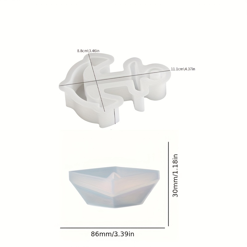 Resin Casting Molds 2pcs Anchor Paper Boat Ocean Theme Set Ornaments Furniture Desktop Atmosphere Decoration Holiday Gifts Resin Plaster Crafts Gifts Silicone Molds