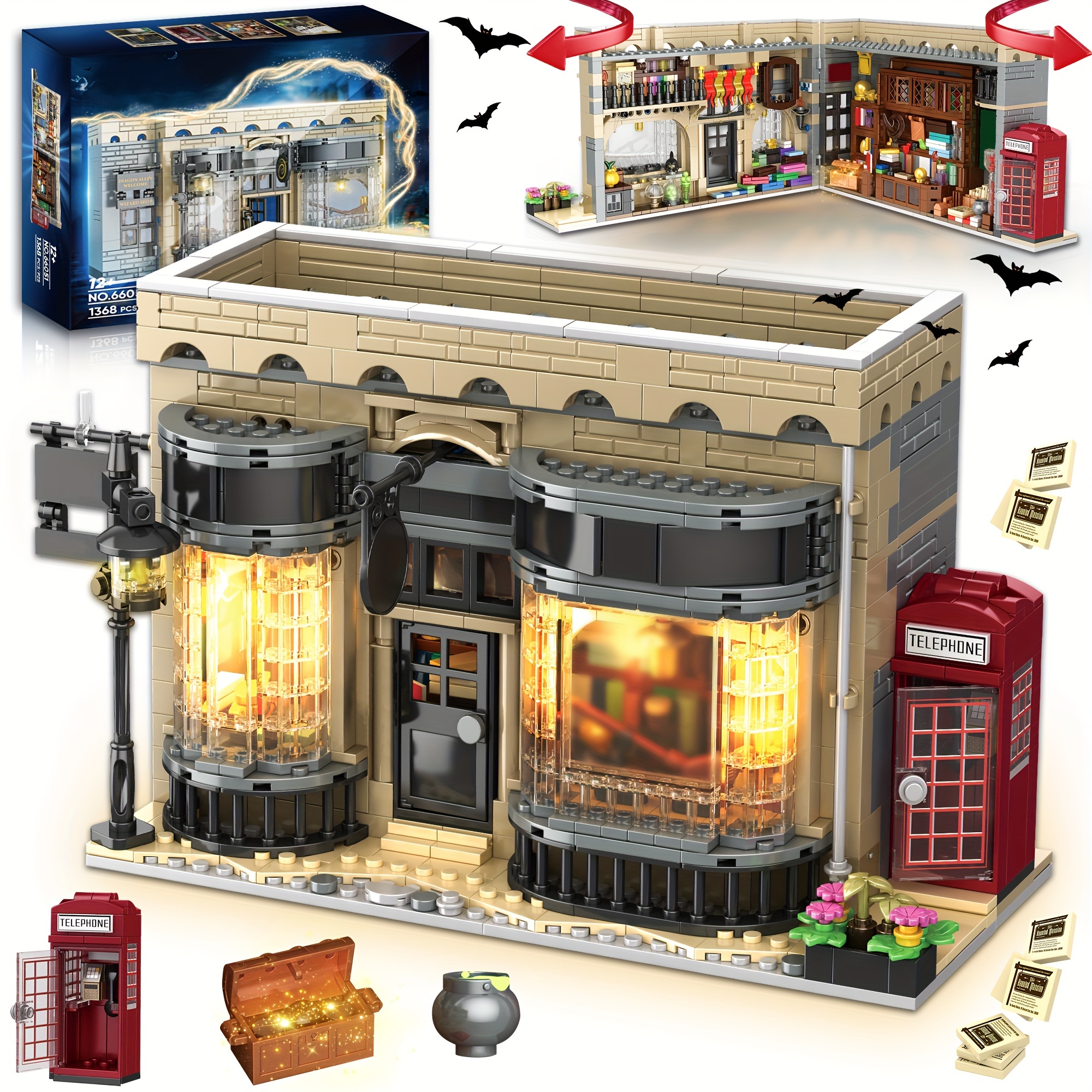 

Grocery Building For Adults, For Booknook Building Set Led , And , Building Toy For , 1368pcs