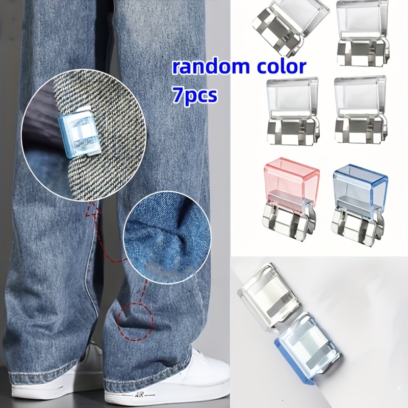TEMU Random Color Invisible Pant-hem Shortening Clips, No-sew Adjustment Fasteners To Prevent Trousers From Dragging, Cuff-tucking Buttons