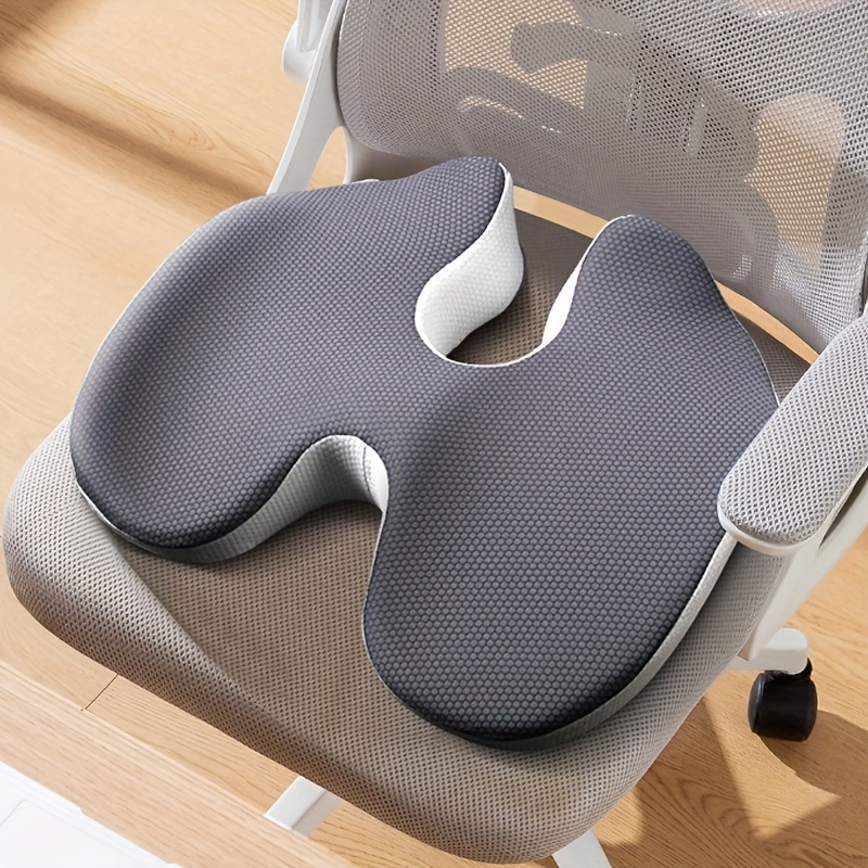 LOVERCAR Memory Foam-like Cushion - Heavy-Duty Soft Hip & Tailbone, Removable Cover, Non-Slip Wheelchair/Office Chair Cushion for Prolonged Sitting, Grey (Fits Home, Car, Wheelchairs) - Easy-Clean Design