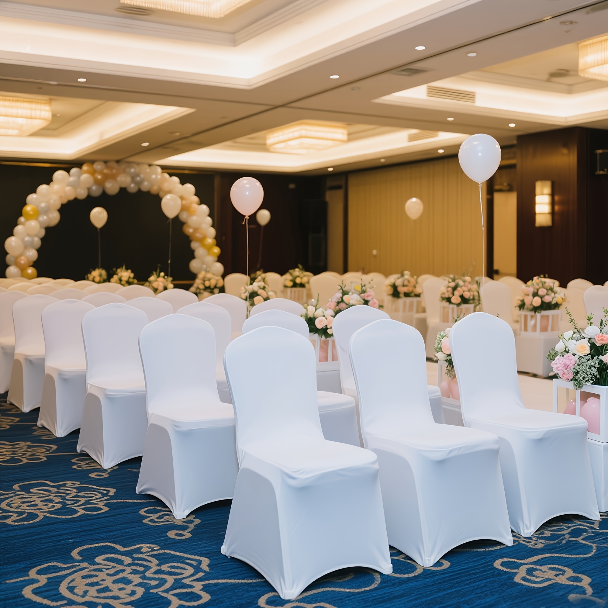 30 50 100 150pcs elastic spandex banquet chair covers universal   chair protectors wedding decorative chair covers suitable for weddings holidays banquets parties celebrations business meetings christmas