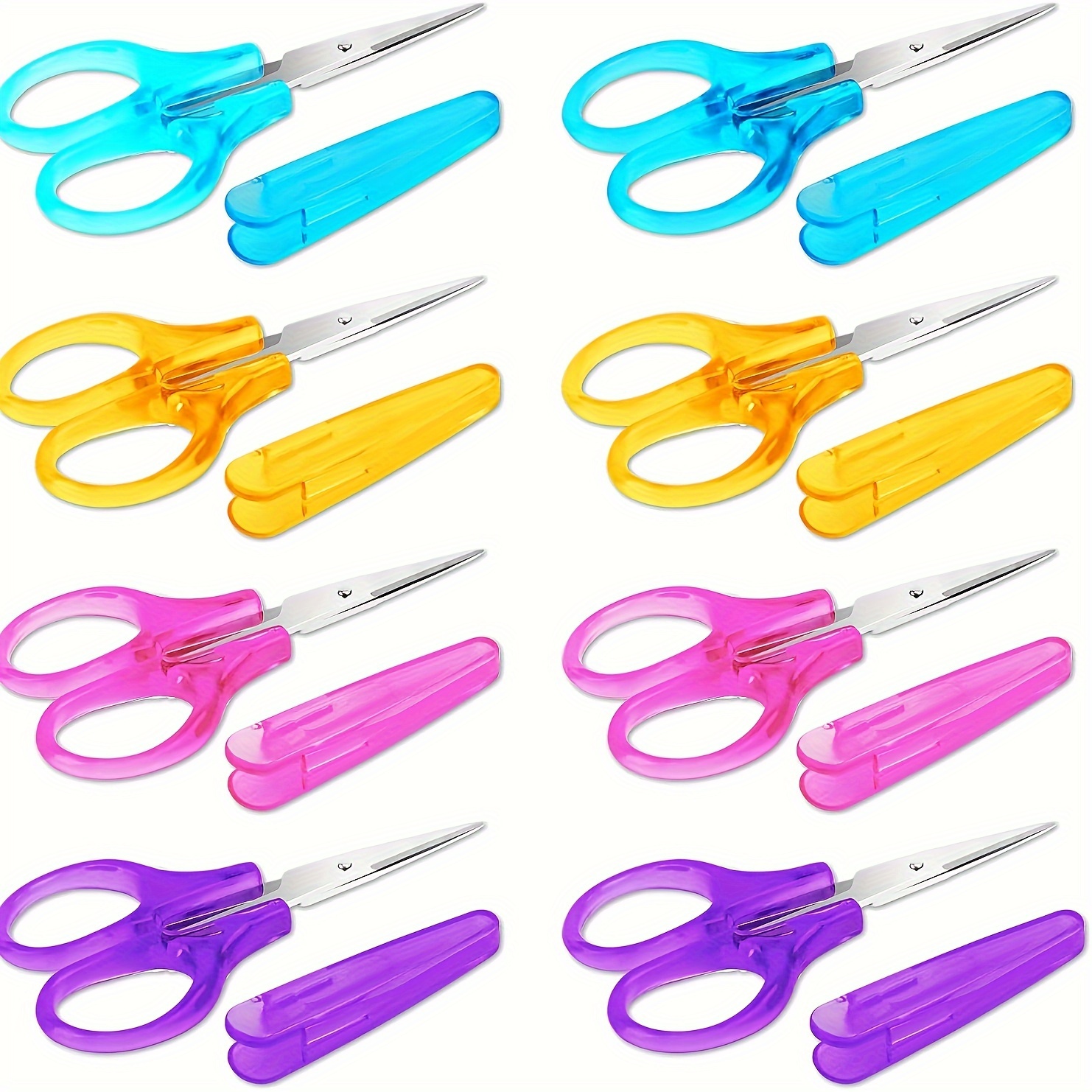 

8 Pieces Of Miniature Craft Scissors With 3.5 Inch Blades, Suitable For Paper Crafts, Travel, And Embroidery - Plastic Body