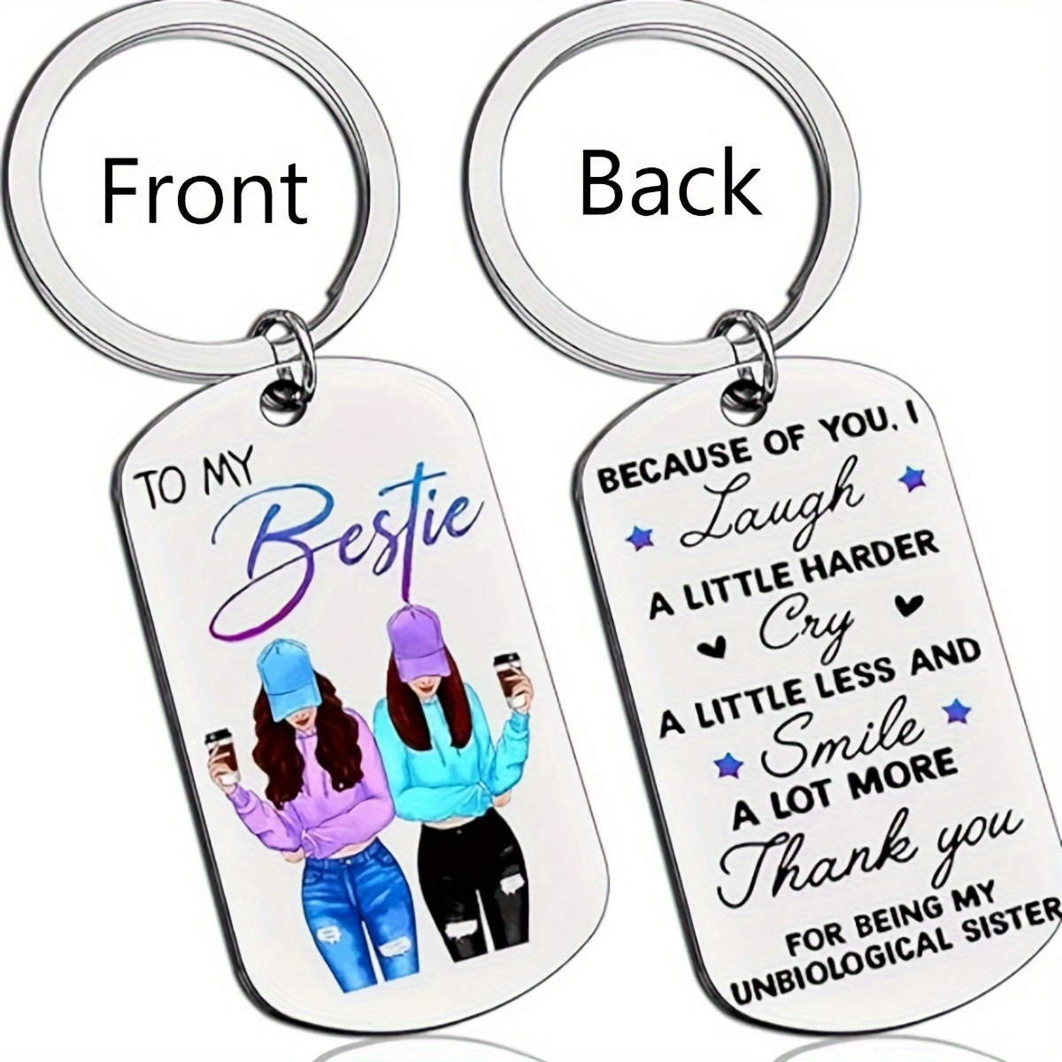 

A Steel Keychain With Double- Printing, The For A , A Of Friendship For A