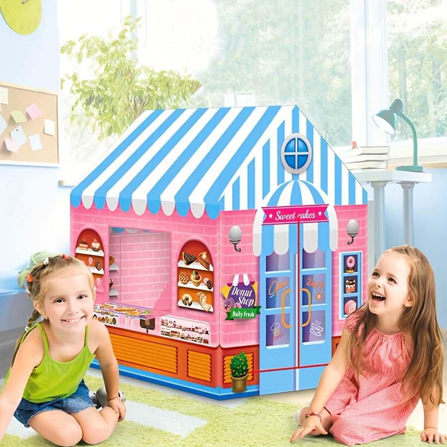 kids playhouse tent childrens dessert theme play tent indoor pretend play tent with polyester fabric pvc frame suitable for boys and children   0 3 years     design details 3