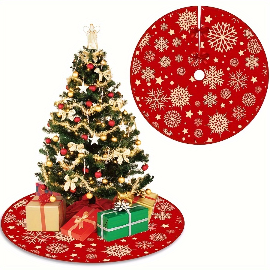 

Large Vintage-style Christmas Tree Skirt - Easy Fold, Protects Floors & Adds Charm To Any Holiday Decor