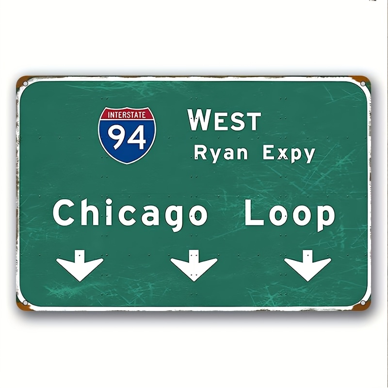 

1pc, West Ryan Chicago Loop Metal Tin Sign (8x12 Inches), Vintage 94 , , Home, Bar, Cafe, And Garage Decor, Multifunctional Decoration