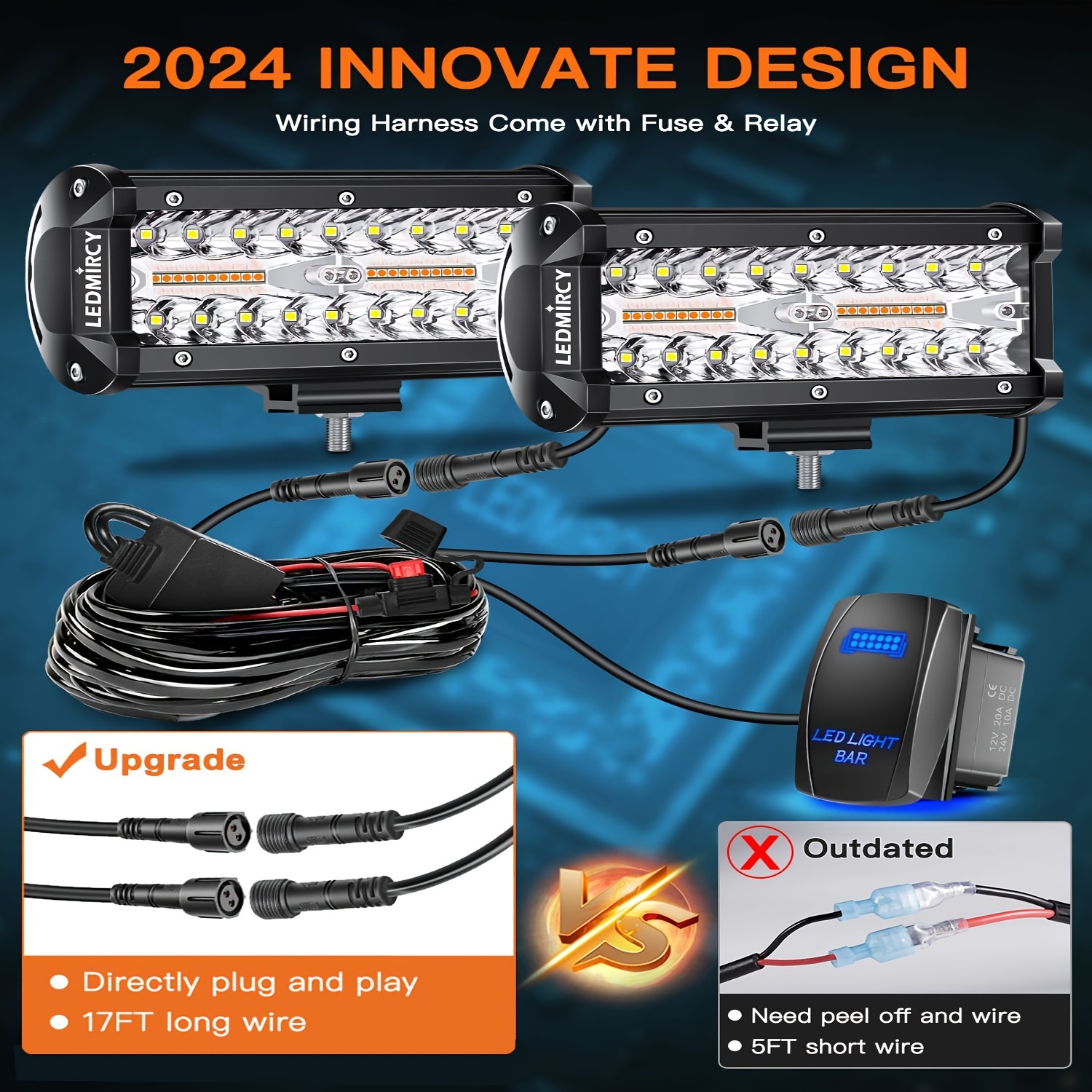 Light Bar Kit Wiring Harness Switch Dual Temu