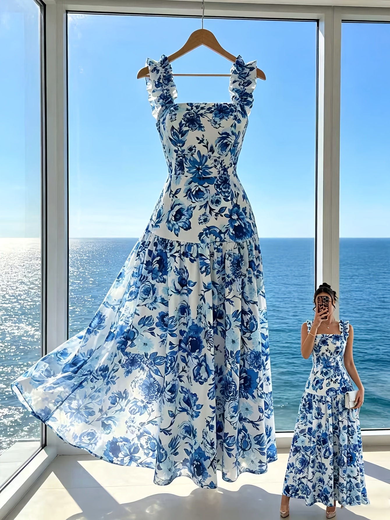chiffon maxi dress Rialto Floral Dress- Women's Designer Luxury Dresses Your Mom Dressed Undressed Cloth Size:XXL SID-FD1810