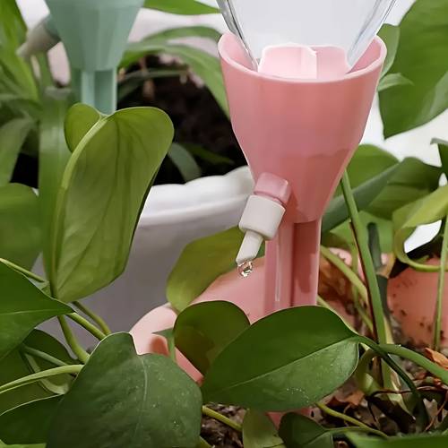 20-delige automatische druppelbevloeiingsset voor planten, instelbare waterstroom, geschikt voor kamer- en tuinplanten, compatibel met flessen met standaard europese en amerikaanse schroefdraad, inclusief 10 druppelaars en 10 knoppen