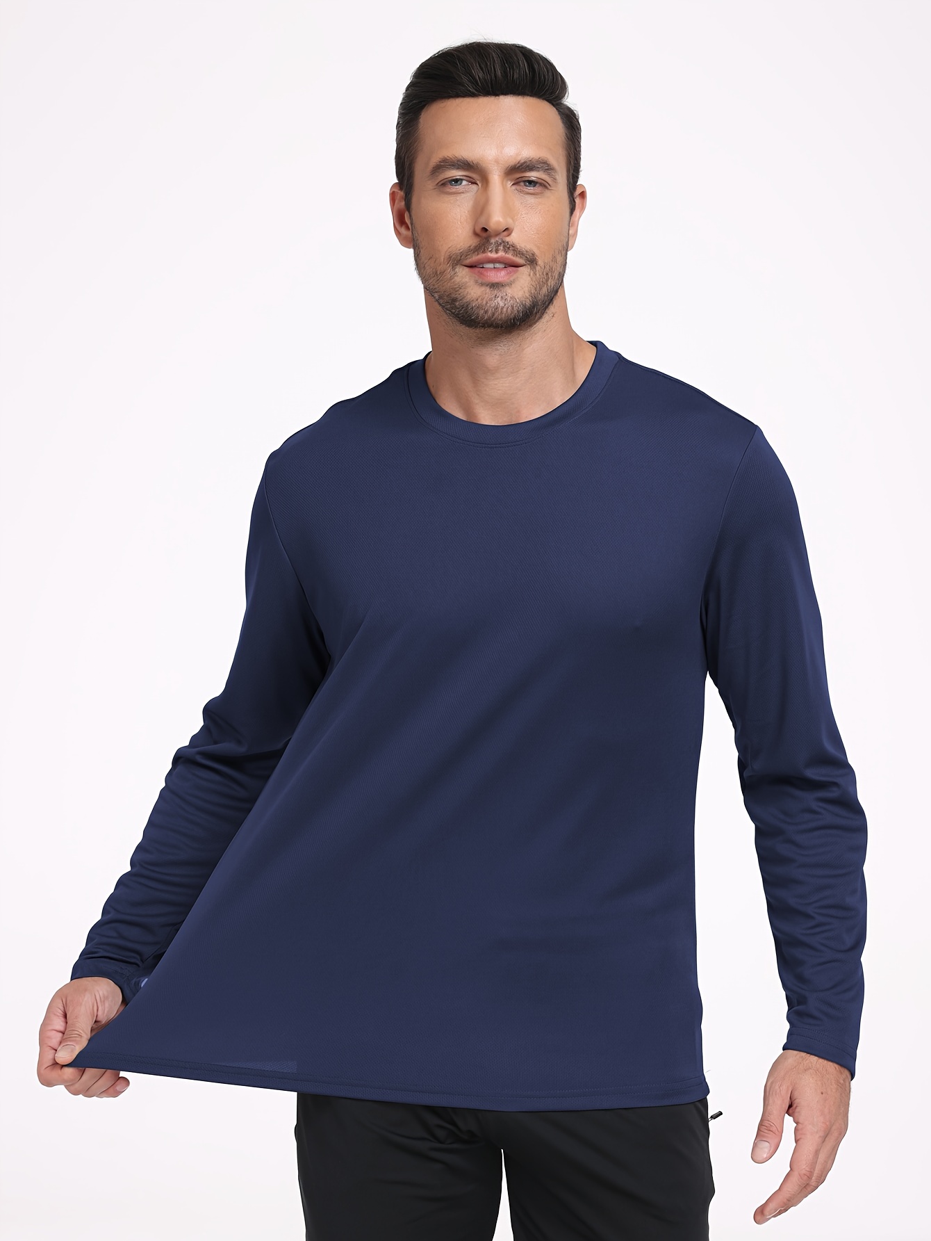 6-Pack Men's Quick Dry Long Sleeve Shirts - Moisture Wicking, UPF 50+ Sun Protection, 4-Way Stretch