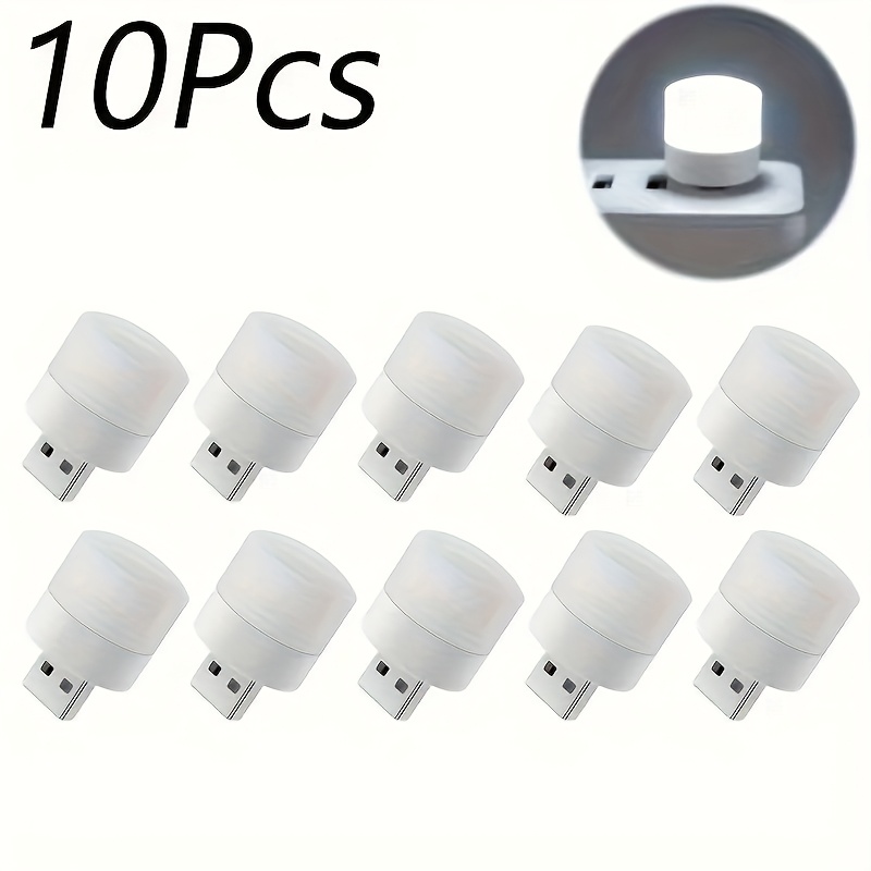 TEMU 10/30pcs Small Night Light, Portable Mini Usb Small Night Light Bedroom Eye Protection Led Atmosphere Light Emergency Light Small Rooms