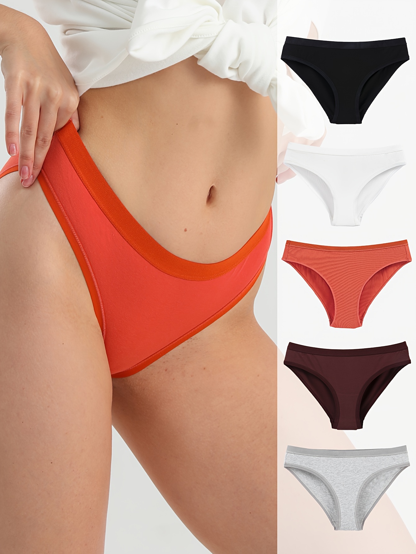 Low Waist Solid Briefs Simple Comfy Sports Panties Women's - Temu Canada