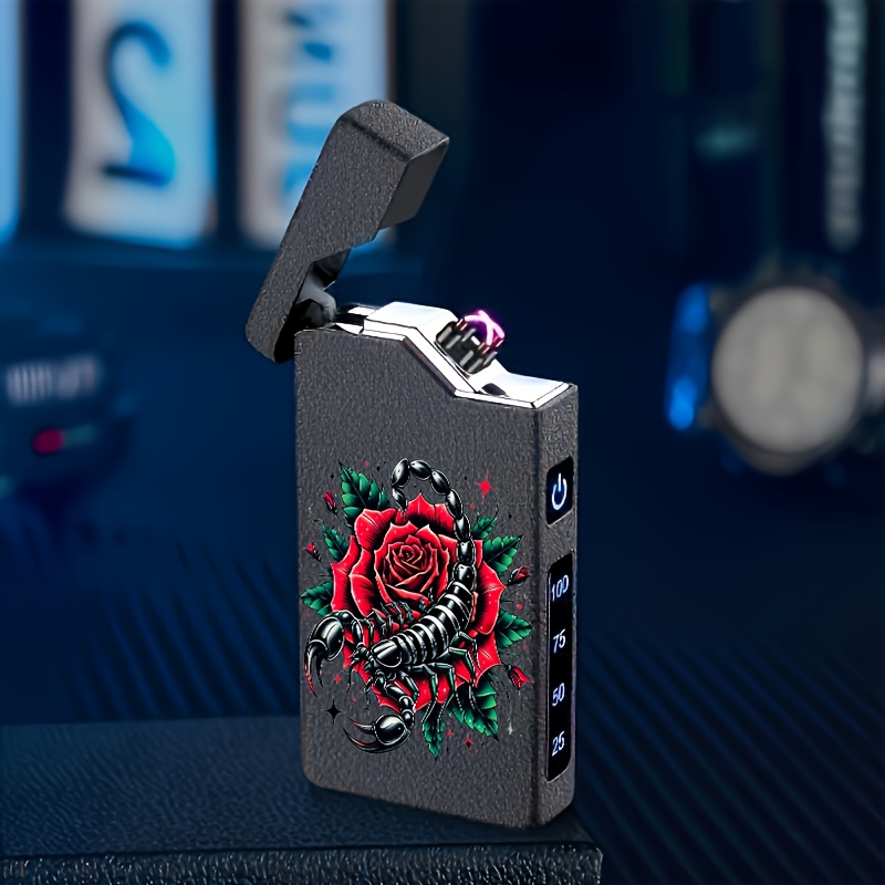 TEMU Pattern Electronic Lighter Windproof Lighter Outdoor Lighter Household Lighter