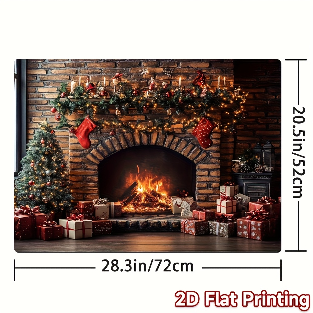 TEMU 1pc, 2d Flat Printing Stove Top Cover Protection Pad Christmas Cozy Christmas (5), Stove Protector Mat, Cut At Will, Anti-slip Protector Mat For