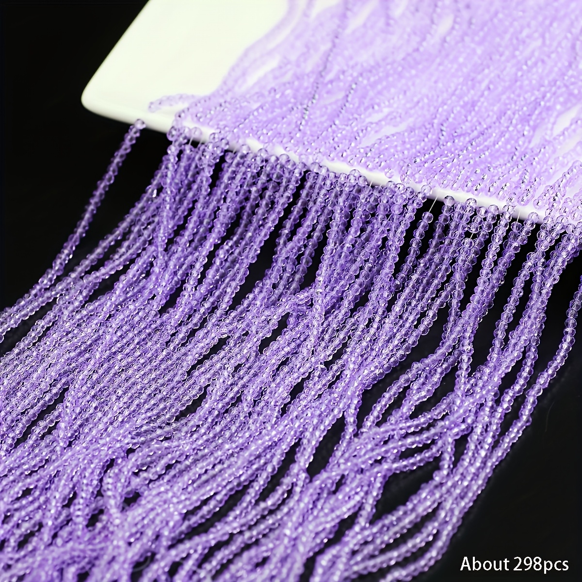 TEMU Mini 2.5Mm 298pz di Perline Sciolte in Vetro Smaltato Piatta Viola, Adatte per Braccialetti, Collane, Orecchini, Catene per Telefono, Accessori