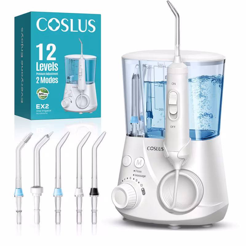 professional water flosser for teeth 2 and 12 pressure settings electric dental pick for orthodontic braces sensitive gums home use for multiple family Product details 0