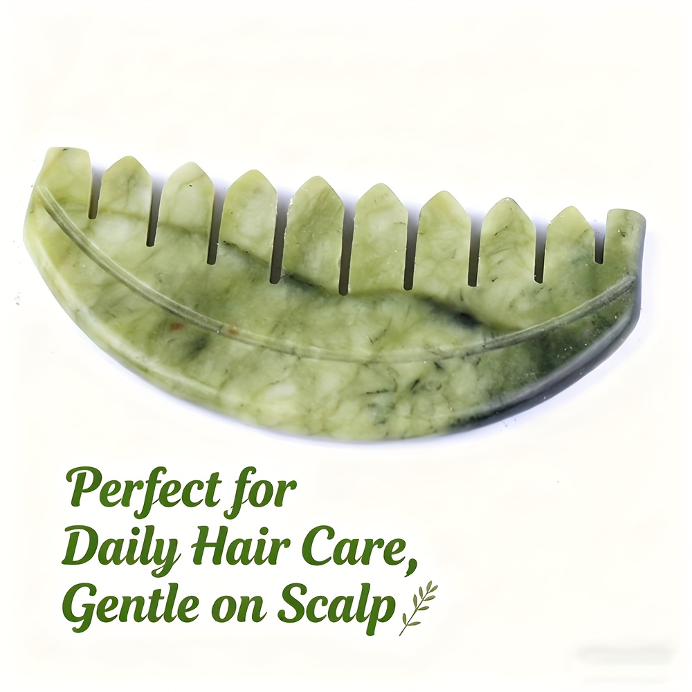 1 Peine de Masaje de Piedra, Peine de Diez Dientes para Masaje de Cuero Cabelludo y Rostro, Uso en Casa y Salón, Tabla de Masaje Manual para la Piel