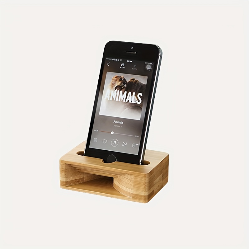 

Creative Amplifier Mobile Phone Holder Bamboo Speaker Desktop Mobile Phone Base Wooden Universal Mobile Phone Holder