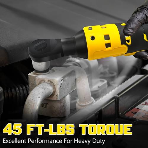 3 8 cordless ratchet wrench compatible with 20v battery ratchet variable speed trigger 45 ft lbs 400 rpm wrench tool 7 sockets 1 4 adapter 3 extension bar tool only