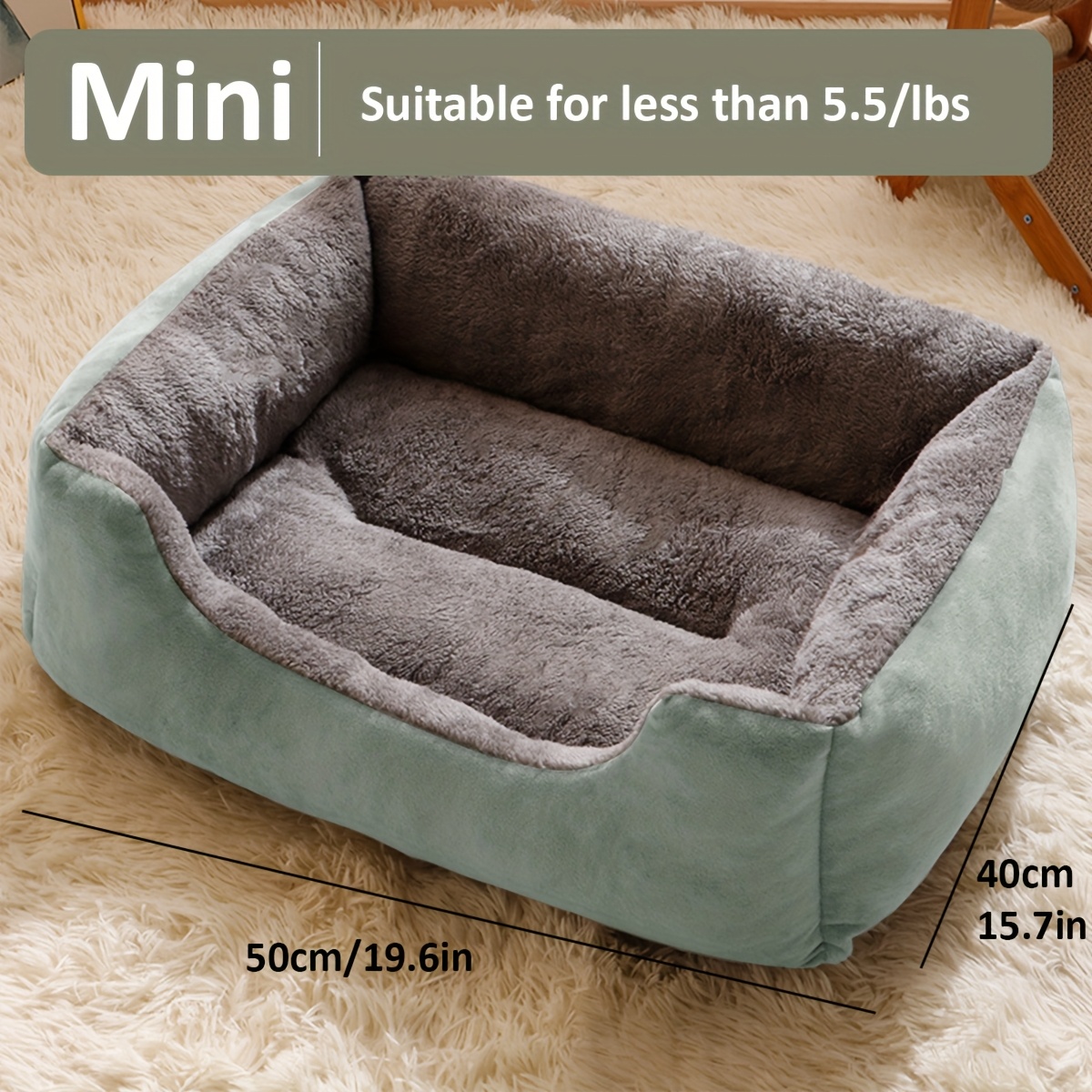 Square Warm Winter Dog Kennel, Dog Bed, Dog Cushion, Using Lamb Fleece, More Comfortable And Warm, Multiple Sizes And Colors, PP Elastic And Soft