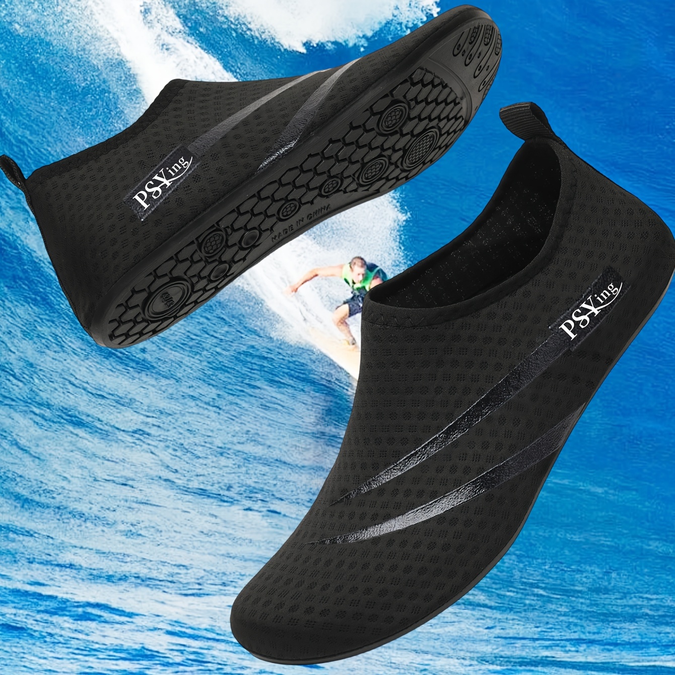 TEMU 【レディース】軽量通気性ウォーターシューズ - 夏のアウトドアスポーツシューズ。、ウォーキング、ビーチ、ヨガ、フィットネスに最適 - 快適なデザイン、シューズ、ファッショナブルなスポーツデザイン、ブルソール、多機能シューズ