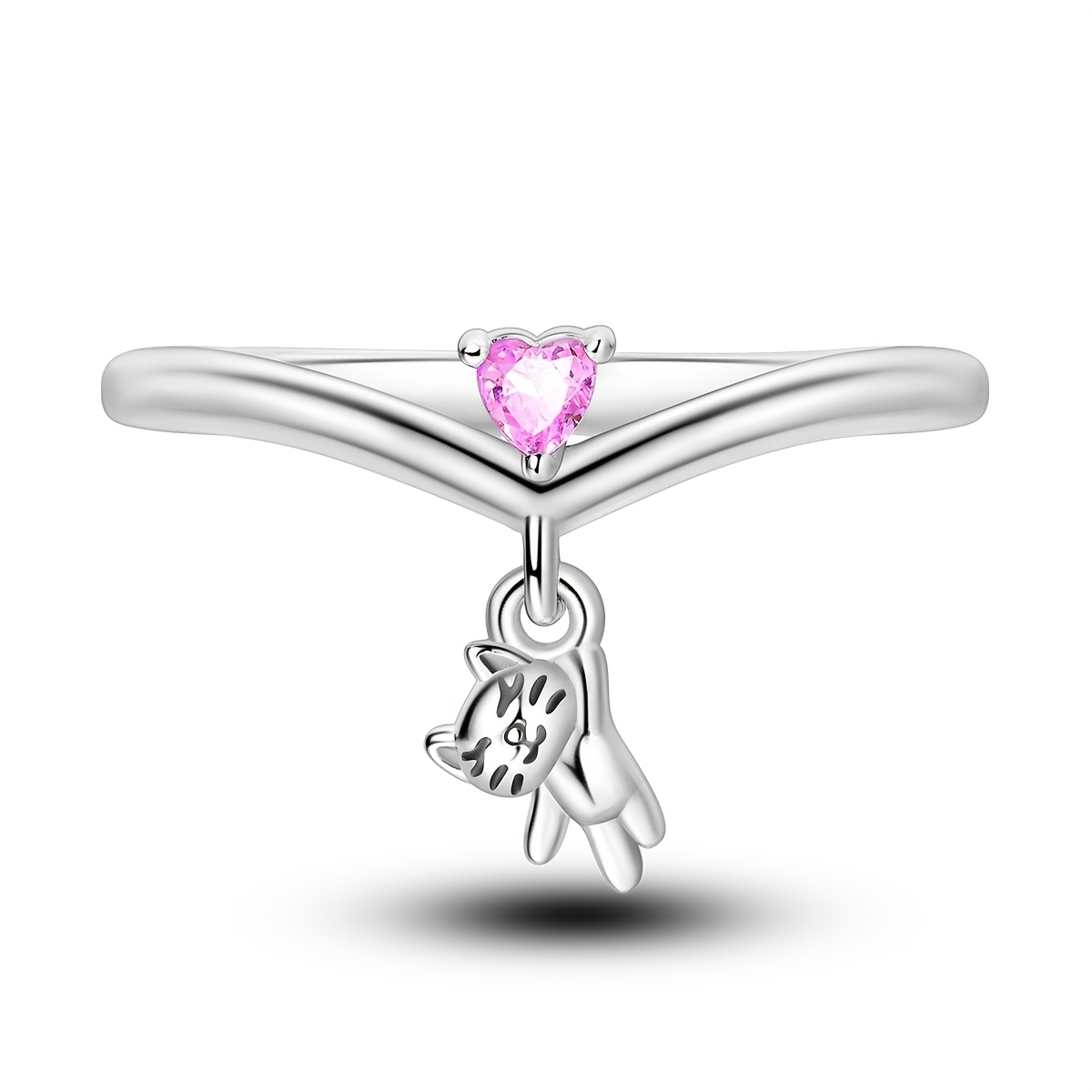 Women's Wishing Bone Cat Ring, Elegant Design